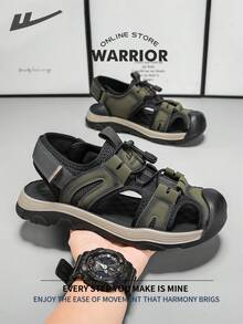 Warrior 男士 River Tracing 鞋款轻便、舒适、透气，风格低调休闲时尚。适合全年穿着，经久耐穿，可全天穿着。镂空厚底粗跟运动鞋。 - 軍綠/黑 - 查看 6