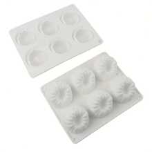 Khuôn silicon 6 trong 1 cỡ lớn dùng làm bánh mousse và bánh tart mâm xôi, thích hợp để làm các món tráng miệng và bánh ngọt kiểu Pháp. - Đen và trắng - Xem 6