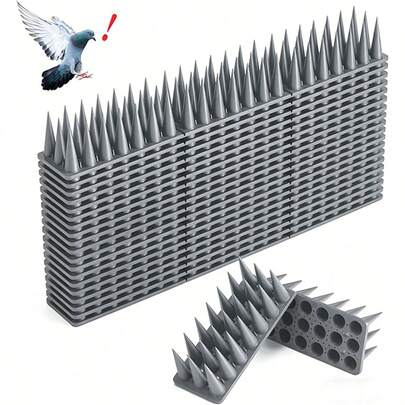 Bird Spikes For Outside, 12 Pack Bird Spikes, High Bird Deterrent Spikes, Pigeon Spikes For Small Bird Raccoon, Easy Installation Bird Defender Spikes Use For Fence Balcony Building 520cm