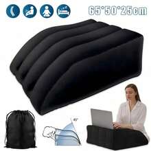 Beinkissen, Aufblasbare Keilkissen Zur Beinhebung Und Beinstützkissen Verfügen Über Ein Ergonomisches 45°-Neigungsdesign Für Optimale Beinunterstützung. Sie Eignen Sich Als Hüftkissen, Rückenkissen, Fußstützen Etc. Und Sind Für Rücken, Beine Und Füße Geeignet. Ideal Für Zuhause, Büro Und Auto. - Schwarz - Übersicht 1