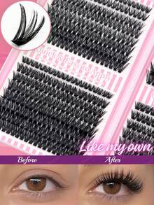640 piezas Extensiones de pestañas individuales de estilo manga con efecto de rizo DD mixto de 10-16 mm, aspecto natural, en racimos, extensiones de pestañas individuales con pestañas postizas suaves y cómodas de larga duración - Ver 5