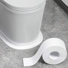 Waterproof & Mildew-Resistant Bathroom Caulk Strip, Self-Adhesive Sealant Tape For Kitchen, Bathroom, Sink, Tub, Shower, Toilet, Floor And Wall, Stickers, Wall Decal, Vinyl Decal For Home Decorations, Spring Decoration Items Refresh Your Home, Ultra-Sticky White Self-Adhesive Sealing Strip Tape - 白色 - 查看 1