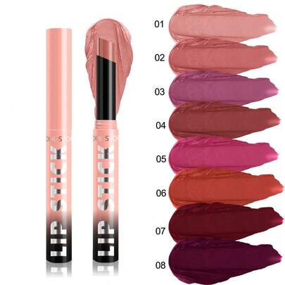 Rouge à lèvres velours mat, longue tenue hydratante, facile à appliquer, non tachant, rehausse le teint, design portable, convient pour les retouches rapides, les vacances et les besoins de brillance naturelle quotidienne