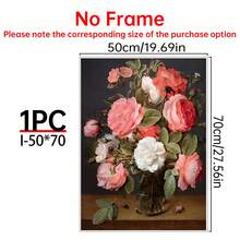 1/9pcs Vintage Dark Academia Canvas Wall Art Posters For Room Home Decor Room Decor Aesthetic Room Decoration Stuff,Optional Frame Room Decor Wall Decor Floral Still Life & Swan Oil Painting Prints, Moody Botanical Gallery Decor For Living Room - Multicolor - View 27