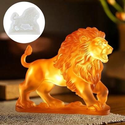 Khuôn silicon hình sư tử mới, khuôn nến thơm hình sư tử, khuôn thạch cao, khuôn nhựa, khuôn xi măng, khuôn bê tông, đồ trang trí nhà cửa, quà tặng