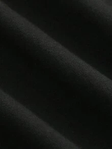 Ropa de talla grande para mujer, camiseta de talla grande para mujer, top casual de manga corta con cuello redondo, tela de elasticidad media, lavable a máquina, ajuste cómodo adecuado para todas las estaciones, camiseta para mujer, camiseta con estampado plano 2D único, ajuste cómodo. - Negro - Ver 5
