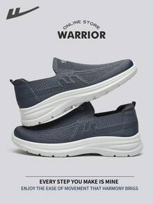WARRIOR 勇士时尚复古男士运动鞋，春夏舒适跑步鞋，简约休闲又不失时尚感，四季皆宜，耐磨耐穿，适合全天穿着的训练鞋。 - 深灰色 - 查看 5