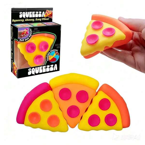 Schylling 1pc Colorful Pizza Malt Candy Squishy Toy, Slow Rebound Squishies Stress Relief Fidget, Soft Squeeze Squishy Toys To Relieve Anxiety & Relea
