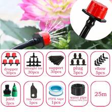 Sistema de riego por goteo para jardinería, set de regadores de micronebulización de dos salidas en color rojo, riego automático ajustable para macetas y herramientas de jardinería - Multicolor - Ver 28