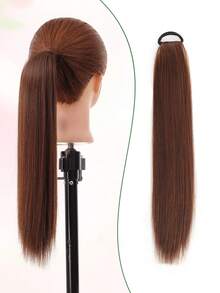 Tóc giả đuôi ngựa bằng sợi tổng hợp, dài 18 inch, kiểu tóc đuôi ngựa thẳng, trông rất tự nhiên và chân thực, có dây buộc co giãn, phù hợp cho phụ nữ sử dụng hàng ngày và chụp ảnh. - Nhiều màu - Xem 5