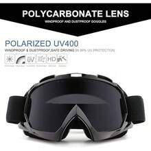 Goggles para Motocross ATV Jóvenes Hombre Mujer, Lente Negro-Gris Protección UV400 - Lente Negro-Gris - Ver 3