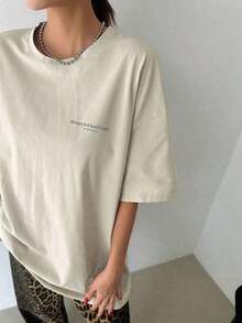 GiftGift2026 Colección de Verano, Camiseta Casual de Manga Corta con Estampado de Letras para Mujer, Tallas S-7XL: Envío Gratis, En 24 HorasSoftSoft - Albaricoque - Ver 6