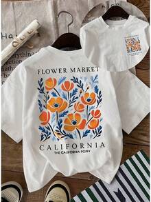 Women's Summer Tops With Pattern Print, Cotton T-Shirt, Women's Tops, Bohemian Style. - White - View 6