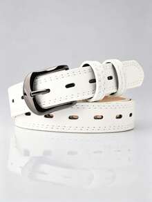 1/2pcs New Women's Hollowed Out Belt, Double Needle Decorative Belt, Fashionable Multifunctional Slim Fit Belt, Fashionable Slim Fit Belt, Adjustable Casual Hollowed Out Belt, Fashionable Full Set Women's Belt, Perfect Match With Jeans, Pants, Dresses And Daily Casual Wear - Multicolor - View 10