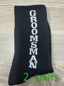 1/3 Pairs Black Groomsmen Socks, New Groom Wedding Socks, Long Dress Socks, Breathable & Comfortable, Suitable For Spring, Summer, Autumn & Winter, Wedding Gift For Fiancé/Husband, Bachelor Party Favor, Wedding Day Gift For Groom - Multicolor - View 23