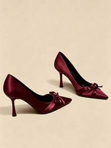 Comfortable Women's High Heel Pumps, Fashion Heels - Red - View 1
