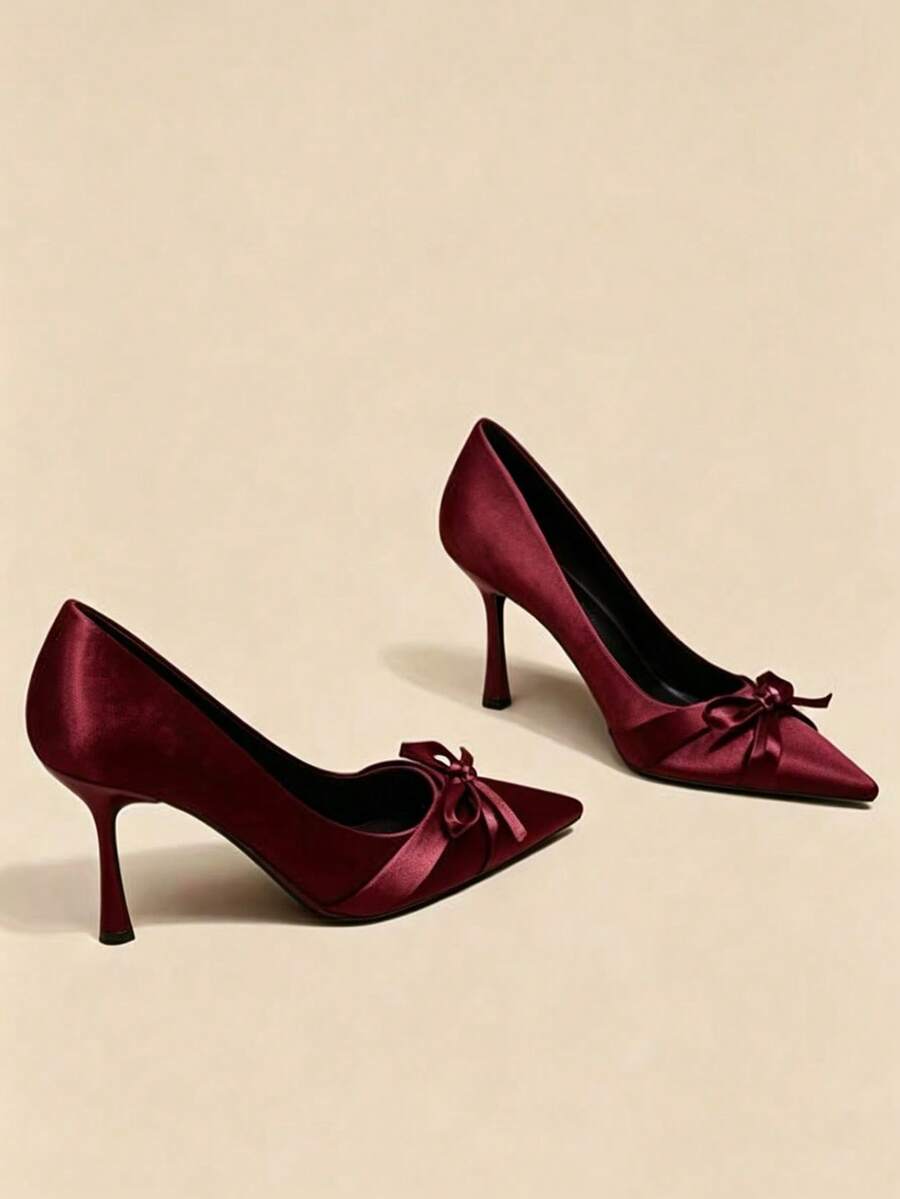 Comfortable Women's High Heel Pumps, Fashion Heels - Red - View 1