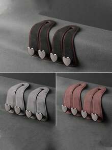 Heart-Shaped Dual Hook Car Seat Hanger, Stylish & High-End, Car Bracket, Backseat Storage Rack, Car Clip, Interior Accessories, Handbag, Wallet, Coat, Car Storage Rack - A - View 4