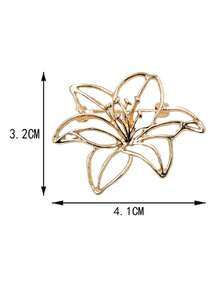 1pc Geometric Pattern Casual Zinc Alloy Brooch - Flower Gold - View 9