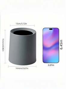 Bộ 11/6 chiếc [hai lớp] Thùng rác mini để bàn hiện đại, thùng rác tròn nhỏ gọn 16cm, giỏ đựng rác để bàn kiểu dáng đẹp, thích hợp cho bàn làm việc văn phòng, bàn trang điểm phòng tắm, quầy bếp, phòng ngủ và bàn cà phê, màu đen/trắng - Xám - Xem 3