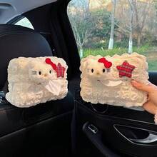 Car Tissue Box, Car Tissue Holder, Car Paper Bag, In-Car Hanging Bag, Creative Cute Hanging Cartoon Style For Ladies, Popular Online - Puff Red Star Kitty1 - View 1