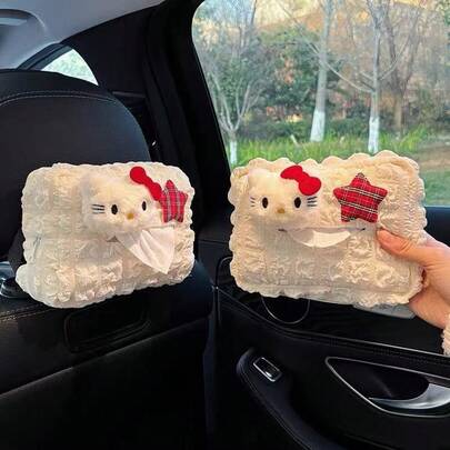Car Tissue Box, Car Tissue Holder, Car Paper Bag, In-Car Hanging Bag, Creative Cute Hanging Cartoon Style For Ladies, Popular Online
