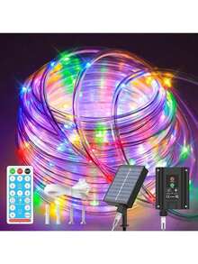 Solar Rope Lights, 33FT 100LED Outdoor Waterproof Solar Lights With Remote, IP67 String Light With Timing & 8 Modes For Garden Tree Pathway Yard Pool RV Christmas Decor - Nhiều màu - Xem 10