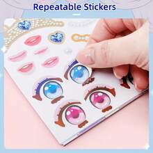 1 Set DIY Face Sticker Kit With Fashionable Doll Design - 1 Dress Up Game Set, Includes Reusable Stickers For Creative Fun, Beautiful Face Painting And Interactive Activities - Ideal As Party Favors Or Gifts - Multicolor - View 6