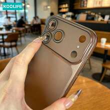 Koolife Black Matte Semi-Transparent Phone Case, Soft TPU Drop-Proof Protective Case, All-Around Camera Protection, Compatible With Apple 17/17 Pro/17 Pro Max/16/15/14/13/12/11 - Translucent Gray - View 3