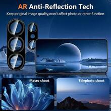 Galaxy S26/S26Plus/S26Ultra Camera Lens Glass Protector Set, Full Coverage Design, Anti-Oil, Anti-Scratch, Anti-Fingerprint, Anti-Dust, Bubble-Free - Black - View 3
