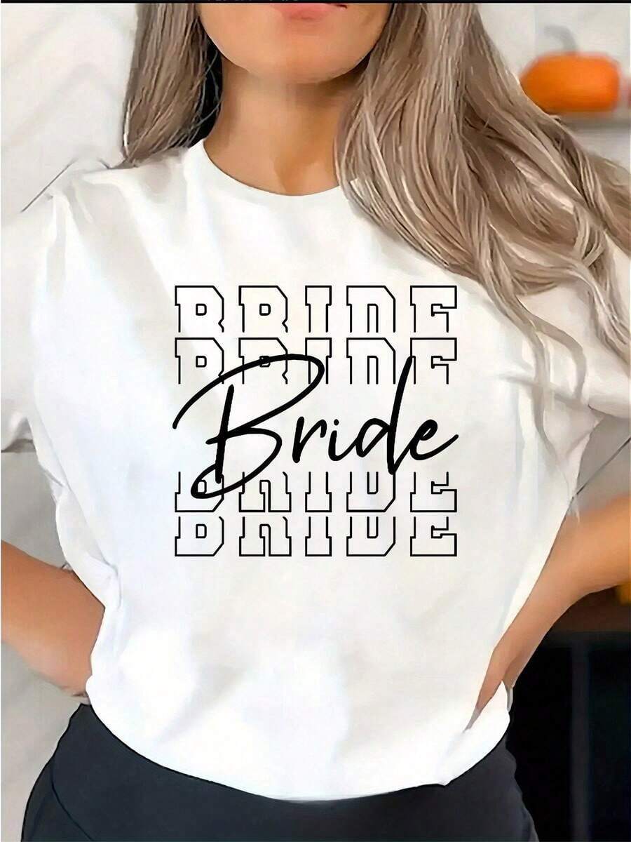 Camiseta de Mujer con Estampado de Texto en Inglés Minimalista, Cuello Redondo, Manga Corta, Estilo Casual, Adecuada para Verano, Ideal para Combinar con Otras Prendas, Lavable a Máquina, Blusa Básica Cómoda - Estilo Vintage Urbano, Unisex, Camiseta Holgada de Algodón con Cuello Redondo y Manga Corta. - Blanco - Ver 1