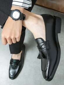Zapatos versátiles para hombres, casual, de negocios, formales, para conducir, de oficina, de ocio, transpirables, adecuados para banquetes, eventos sociales, tallas grandes - Negro - Ver 6