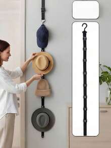 Unisex Multi-Color Hat Rack, Closet Hanging Hat Organizer With Multiple Clips, Holds Up To 8 Baseball Caps, Suitable For Wardrobe And Cabinet Door - Multicolor - View 4