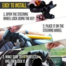 2026 Hot Universal RV & Car Steering Wheel Lock, 1PC Heavy-Duty Anti-Theft-Bar Vehicle Security Lock, Durable Safety Fixator Device, Battery-Design, Easy Installation And Use.Widely Compatible With, Trucks, RVs And Various Vehicles.Effectively Prevents Theft, Enhances Travel Safety, Sturdy And Wear-Resistant Long-Term Outdoor And Daily Vehicle. - 1 - View 5