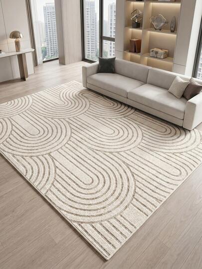 Light-Colored Curved Pattern Carpet, Suitable For Kitchen, Dining Room, Faux Wool Bedroom Carpet, Holiday Decor Living Room Carpet, Indoor/Outdoor, Office, Lobby, Area Rug, Anti-Slip Doormat, Bathroom Rug, Hallway, Study And Gaming Area Carpet
