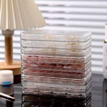 1 pieza Caja de almacenamiento de esmalte de uñas de acrílico, organizador vacío transparente de 3 pliegues, estuche de exhibición de uñas postizas, estante de esmalte de uñas de colores, soporte de exhibición tipo libro, incluye 30 piezas de adhesivo doble cara - caja de almacenamiento - Ver 7
