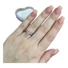 Stainless Steel Silver Solitaire Ring 5mm Graduation, Debutante - Rosa - View 2
