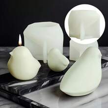 SUPWANPENG 3D鸟形硅胶模具，适用于DIY蜡烛和树脂工艺品 - 多功能动物造型工具，适合装饰石膏和混凝土项目 | 不对称造型，耐用材质，硅胶蜡烛模具 - A - 查看 6