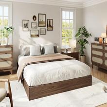 Minimalist Wood Platform Bed Frame - Sturdy Wooden Bed With Slat Support, No Headboard, No Box Spring, Easy Assembly - Coffee Brown - View 5