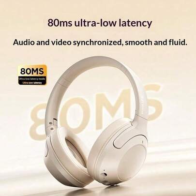  Philips TAH2020 Wireless Over-Ear Headphones, Bluetooth 5.4 Noise Canceling Headset with Mic, 50H Playtime, Foldable Hi-Fi Stereo Headphones for Gaming, PC, Travel