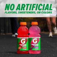 Gatorade Lower Sugar Electrolyte Sports Drink, Fruit Punch, 12 Fl Oz Bottles, (12 Pack), 75% Less Sugar, No Artificial Flavors, No Artificial Sweeteners, No Artificial Colors, Hydration - Rain Berry - View 5