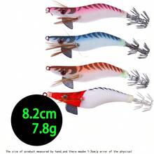 1个2.0#木质虾形钓鱼路亚鱿鱼钩 - 逼真的虾和墨鱼造型 - 适用于海水和淡水的硬饵 - 彩色 - 查看 10