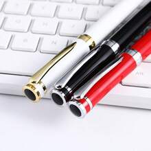 Bút bi kim loại cao cấp dành cho doanh nhân, bút ký logo tùy chỉnh với viền vàng/bạc, thích hợp làm quà tặng cho văn phòng. - 1 cái - Xem 3