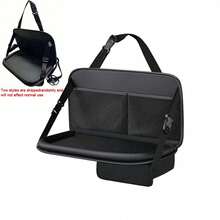 Car Seat Back Storage Bag, Leather Car Seat Back Hanging Organizer, Multi-Functional Storage Box, Dining Tray Design - A - View 8