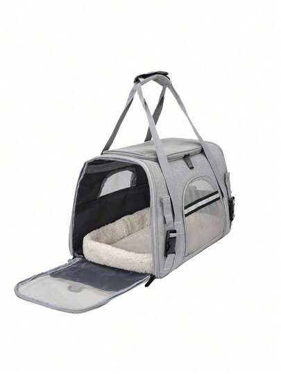 Portable Pet Cage - Soft-Sided Cat Carrier Suitable For Medium Cats And Puppies, Breathable Mesh Pet Travel Bag Made Of Durable Black And Gray Fabric, For Outdoor Walks, Vet Visits, Commuting, Pet Carrier, Travel Dog Crate, Hand-Held Pet Cage, Pet Backpack-Style Cat Carrier (One Random Style Shipped, Please Confirm Before Ordering)