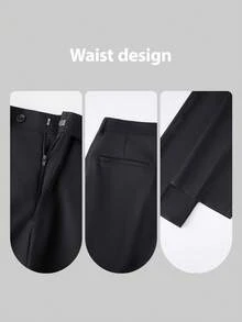 2026 Trending Men's 3-Piece Suit Set - Peak Lapel Blazer, Vest & Dress Pants | Classic Solid Formal Wear For Wedding Guest, Business & Prom (Easy-Care Poly-Viscose Blend) - 黑色 - 查看 6