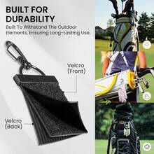 FINGER TEN Golf Glove Holder With Metal Buckle 2pcs/Set, Double-Sided Glove Fixing Strap Quick Storage, Lightweight And Portable Easy To Hang On Golf Bag - Black - View 3