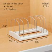 YouCopia StoreMore Organizador de sartenes ajustable Bakeware Rack 11.5"D x 7.3"W x 6.4"H 1 - Blanco - Ver 5