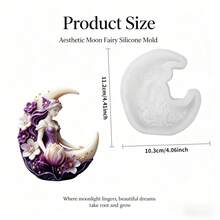CUBULO 3D月亮仙子树脂硅胶模具，梦幻新月公主硅胶模具，适用于树脂、蜡烛、肥皂、环氧树脂浇铸、手工艺术工艺品、美观家居装饰、独特DIY工艺用品 - 月亮女神052 - 查看 11