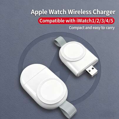 1pc Magnetic Charging Dock, Compact Portable Wireless Charger Base With Lanyard Anti-Lost, Suitable For Travel, Commute, Car, Compatible With All Series